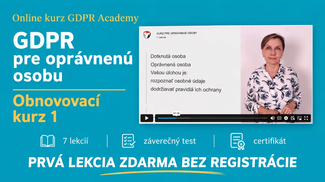 Obnovovací GDPR kurz pre oprávnenú osobu